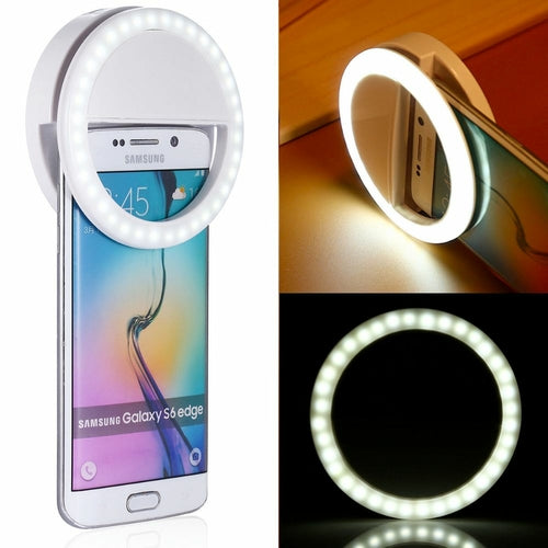 Anneau Selfie LED à clipser pour téléphone | Lumière pour selfies et streaming