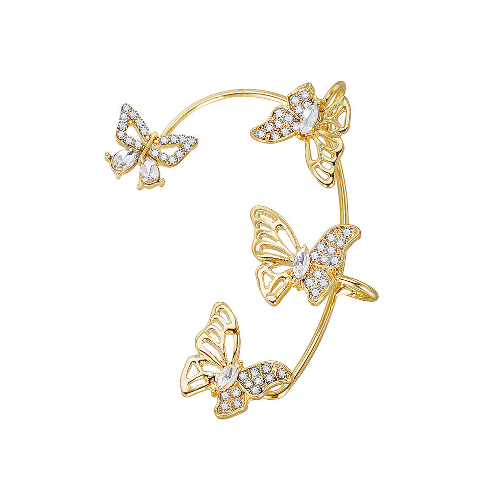 Boucles d'oreilles Papillon – Élégance sans perçage - Alliage de zinc plaqué or blanc