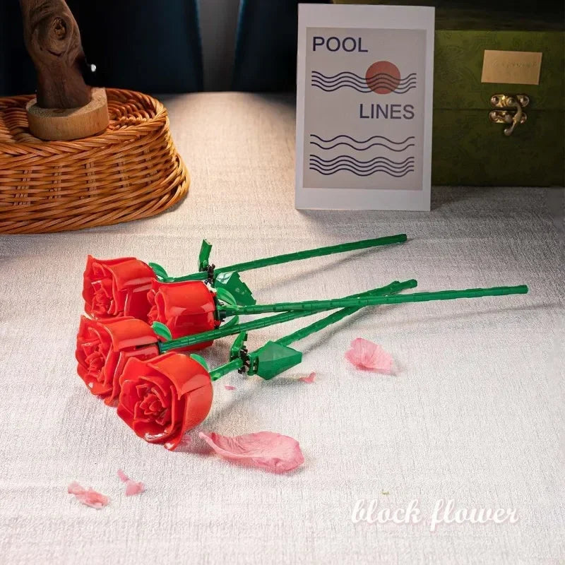 Bouquet de Roses en Briques – Fleurs Éternelles à Assembler – Cadeau Original
