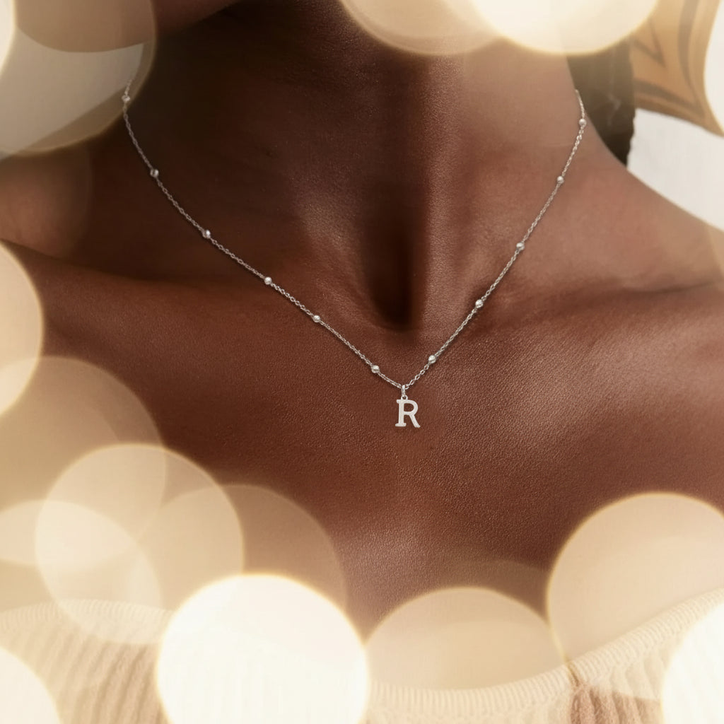 Collier Initial Personnalisé – Pendentif Lettre A-Z | Acier inoxydable - Bijou Cadeau Femme
