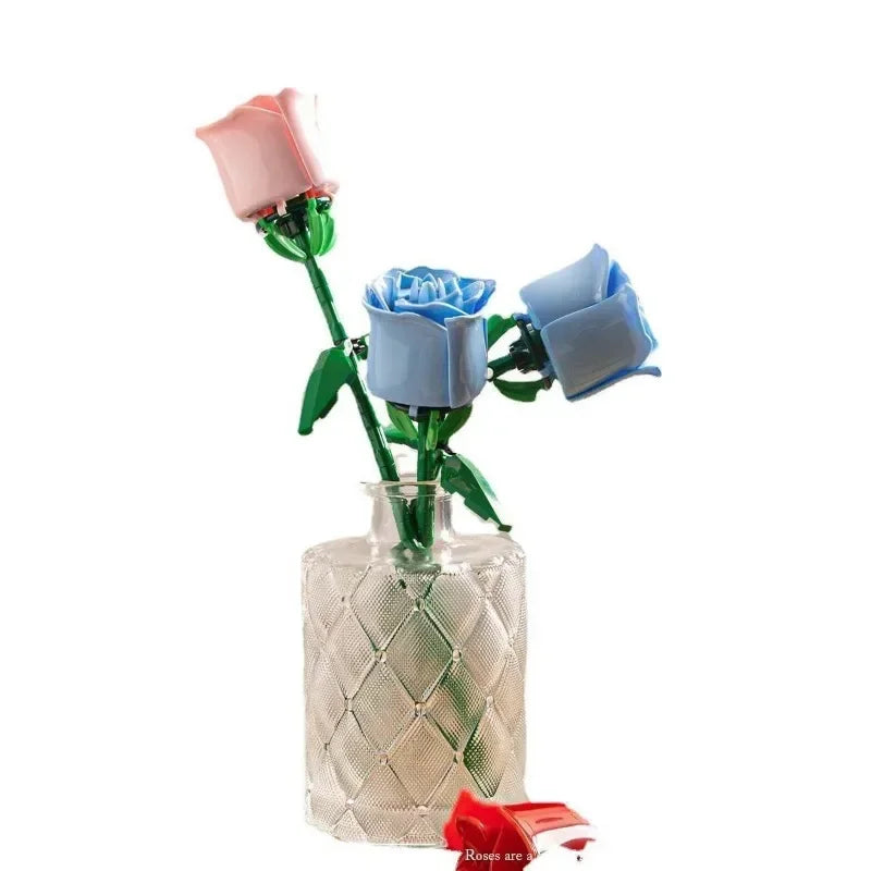 Bouquet de Roses en Briques – Fleurs Éternelles à Assembler – Cadeau Original