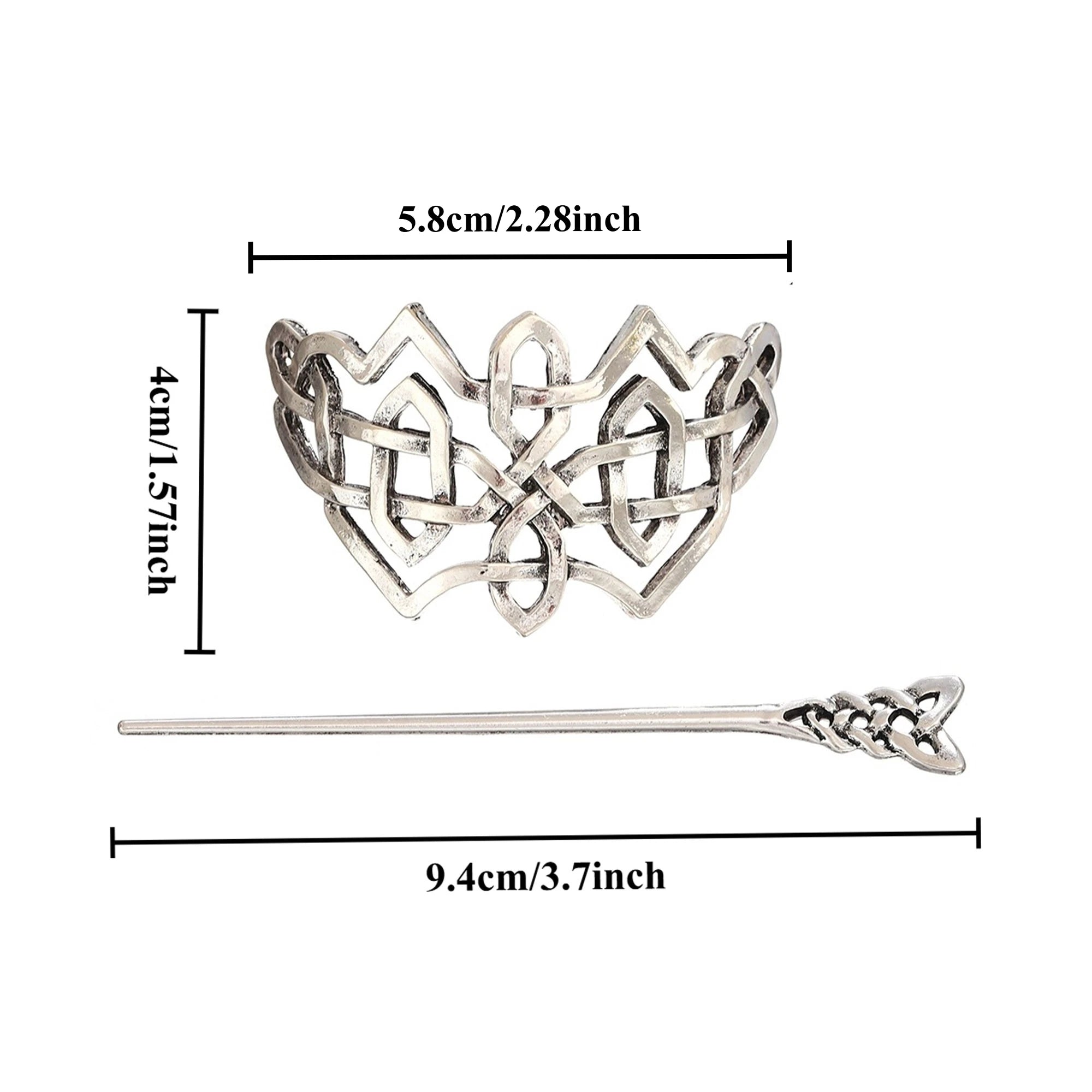 Épingle à cheveux nœud celtique irlandais, accessoire tendance et polyvalent, style viking rétro norvégien - Métal
