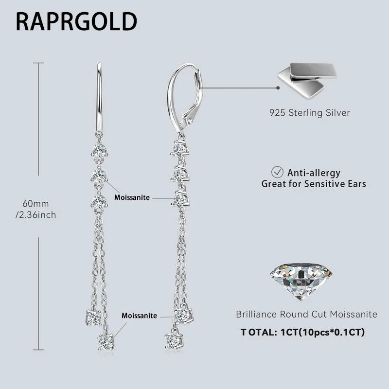 Boucles d'Oreilles Créoles Moissanite Argent 925 – Cadeau Fête des Mères