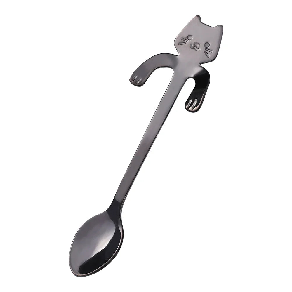 Cuillère à Café Chat Mignon — Acier Inoxydable | 4 Coloris