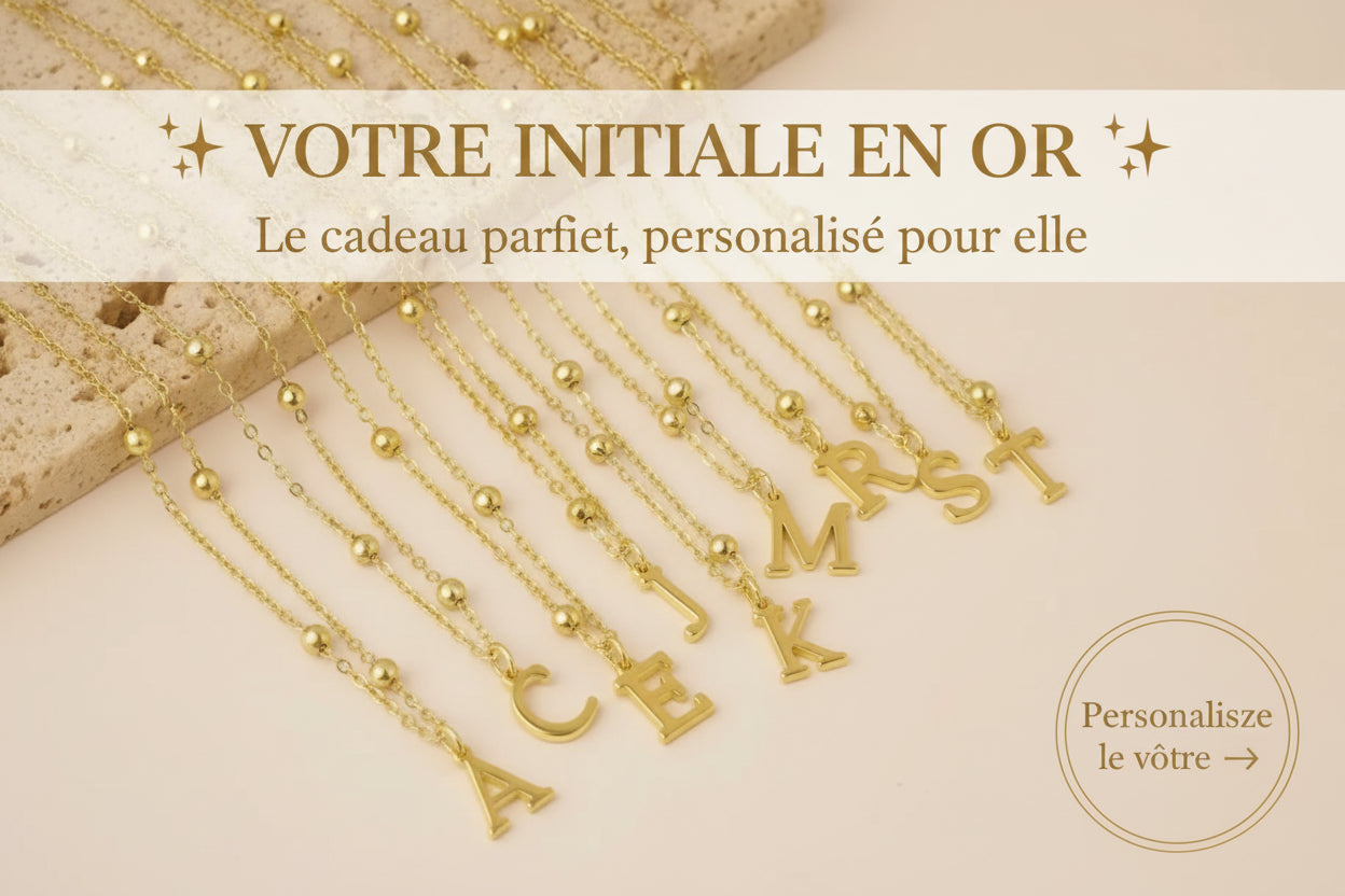 Collier Initial Personnalisé – Pendentif Lettre A-Z | Acier inoxydable - Bijou Cadeau Femme