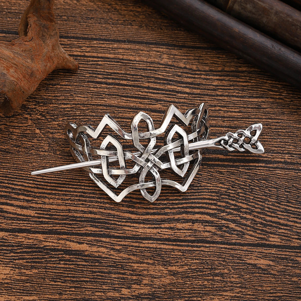 Épingle à cheveux nœud celtique irlandais, accessoire tendance et polyvalent, style viking rétro norvégien - Métal