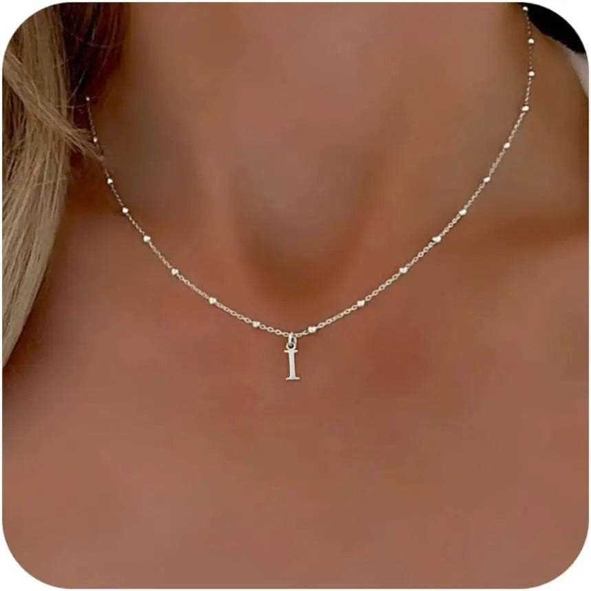 Collier Initial Personnalisé – Pendentif Lettre A-Z | Acier inoxydable - Bijou Cadeau Femme
