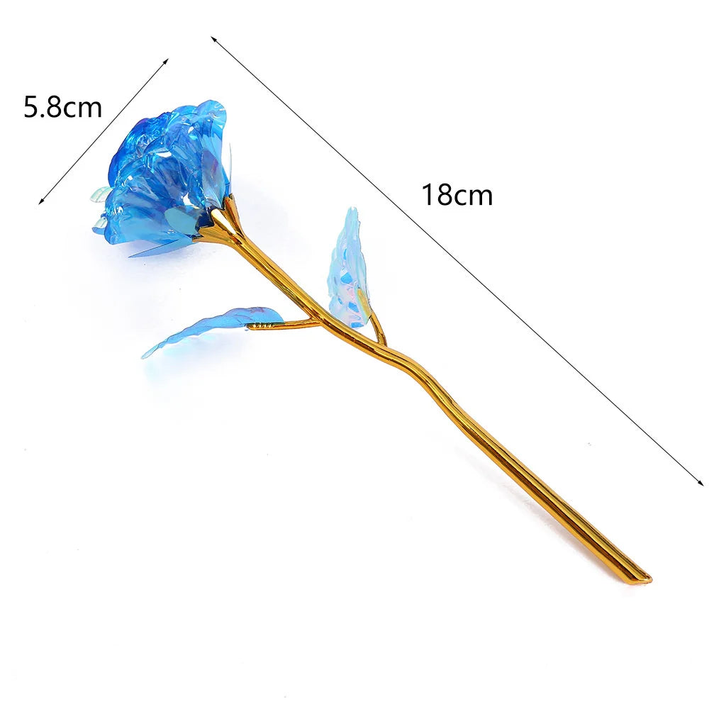 Rose Galaxy Holographique – Fleur Artificielle 24K – Cadeau Éternel Saint-Valentin