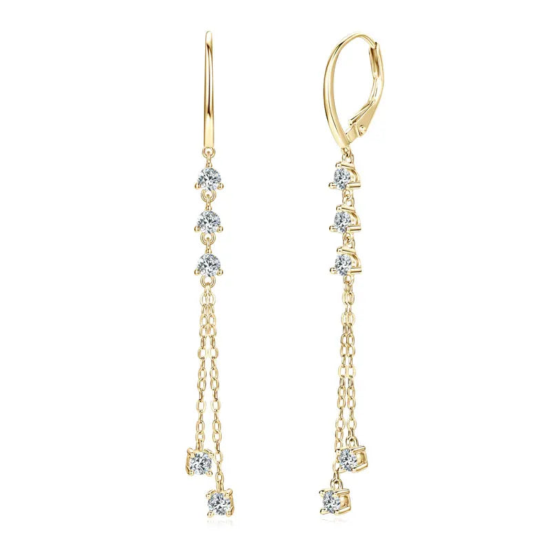 Boucles d'Oreilles Créoles Moissanite Argent 925 – Cadeau Fête des Mères