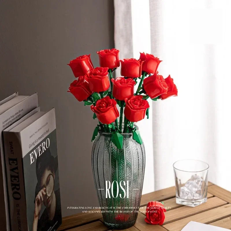 Bouquet de Roses en Briques – Fleurs Éternelles à Assembler – Cadeau Original