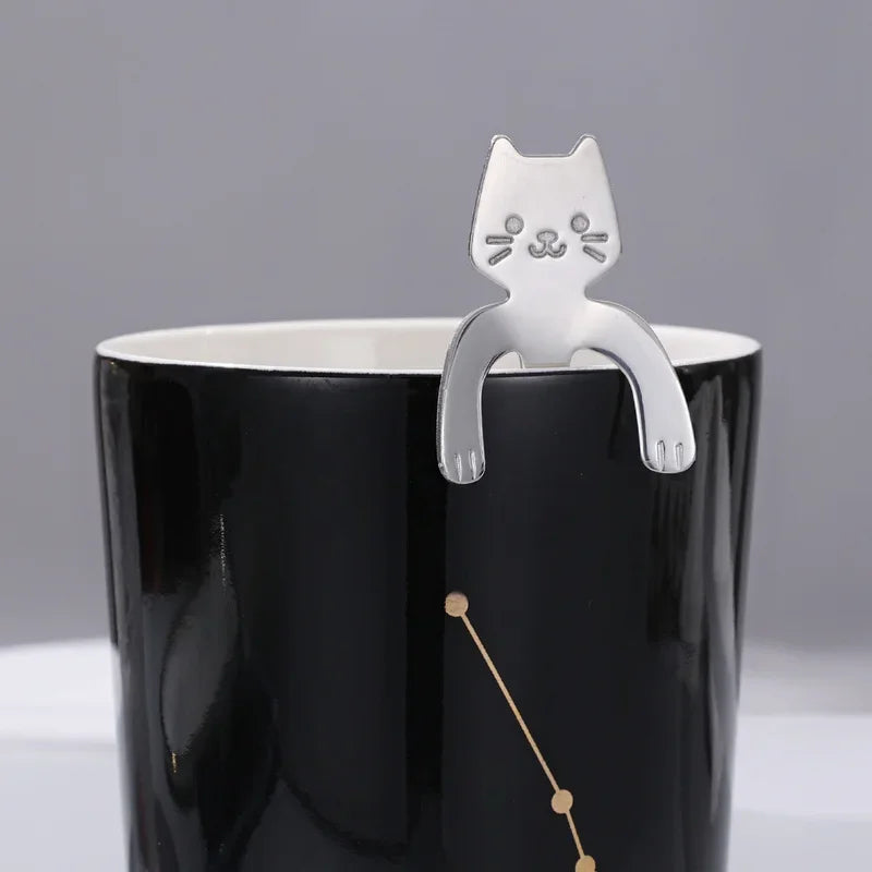 Cuillère à Café Chat Mignon — Acier Inoxydable | 4 Coloris
