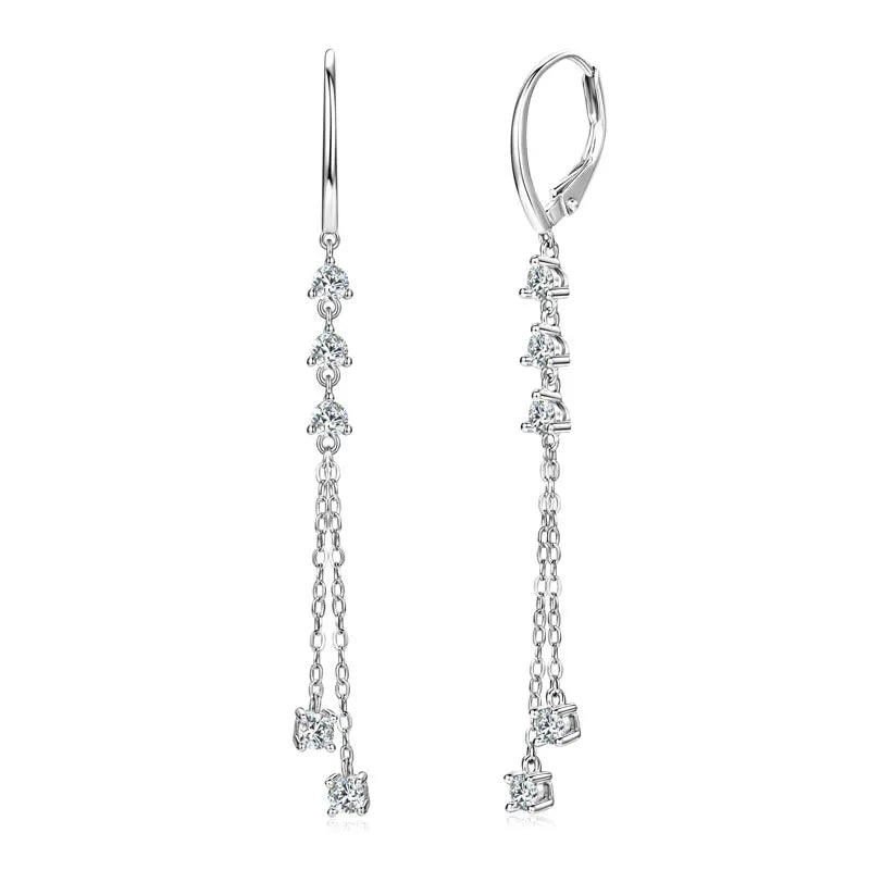 Boucles d'Oreilles Créoles Moissanite Argent 925 – Cadeau Fête des Mères