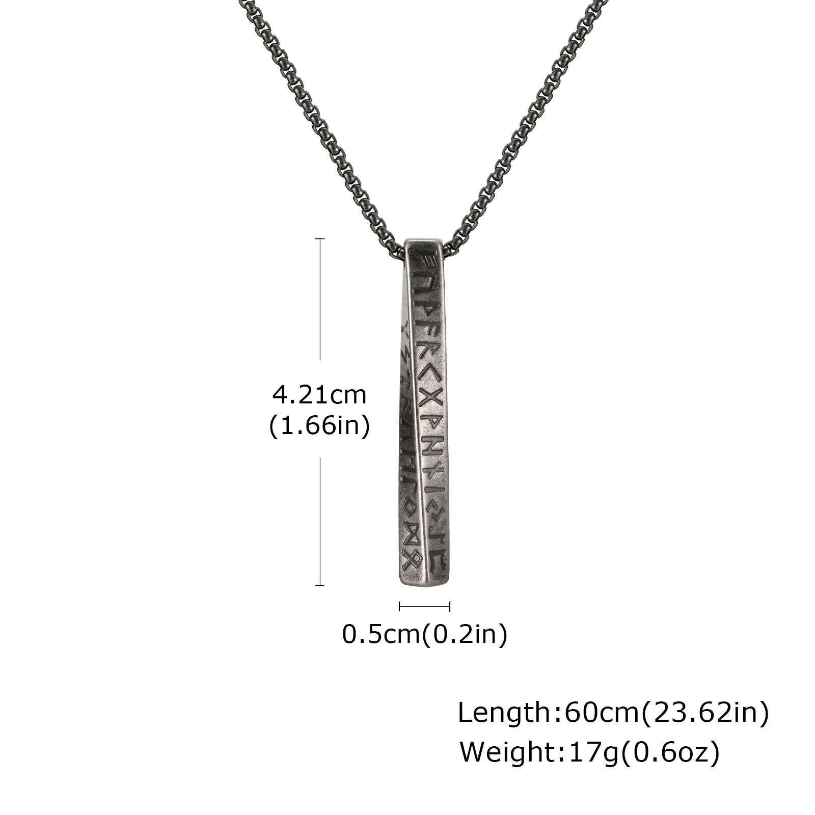 Collier Pendentif Runes Vikings – Acier Inoxydable, Homme & Femme
