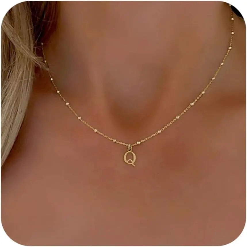 Collier Initial Personnalisé – Pendentif Lettre A-Z | Acier inoxydable - Bijou Cadeau Femme