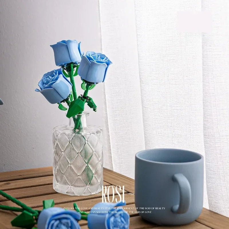 Bouquet de Roses en Briques – Fleurs Éternelles à Assembler – Cadeau Original