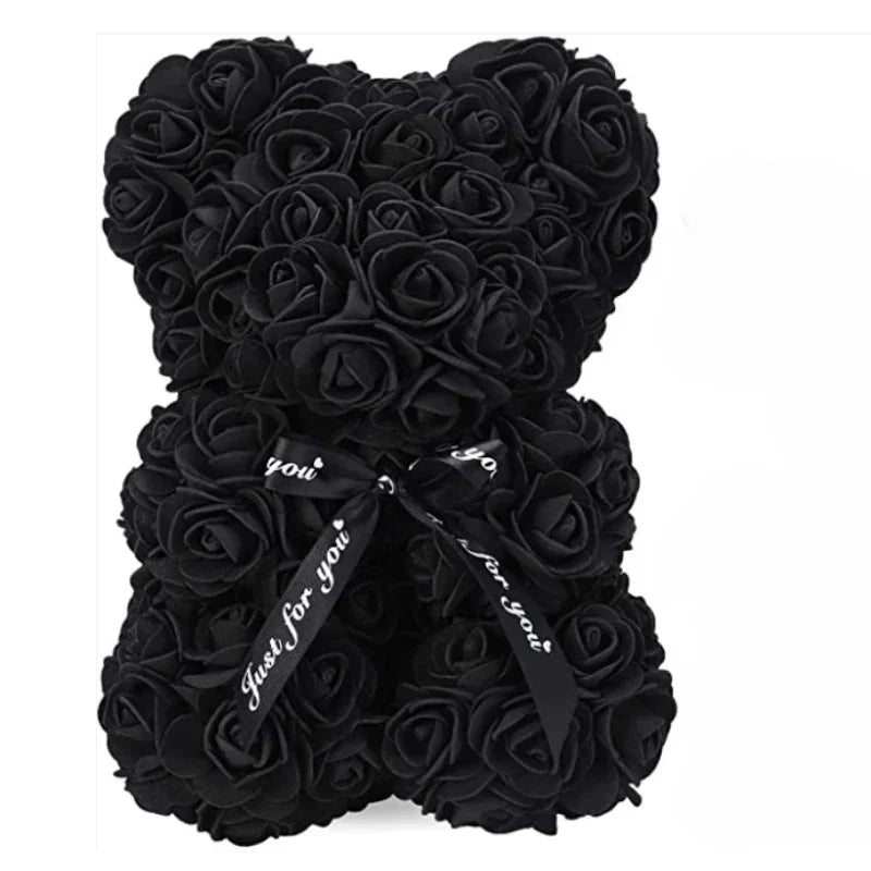 Ours en Roses Éternelles – Peluche Florale avec Lumières LED