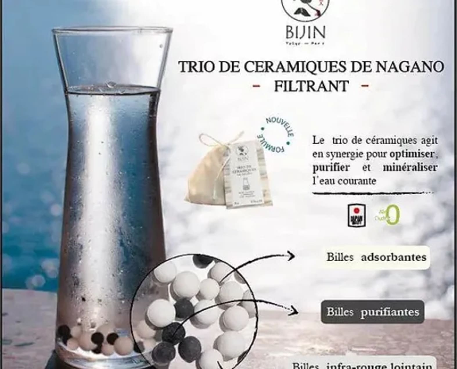 Trio de Béilles de Céramiques Filtrantes de Nagano – Purifie & Hydrate l'Eau