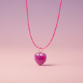 Collier Cœur – Fond Coloré