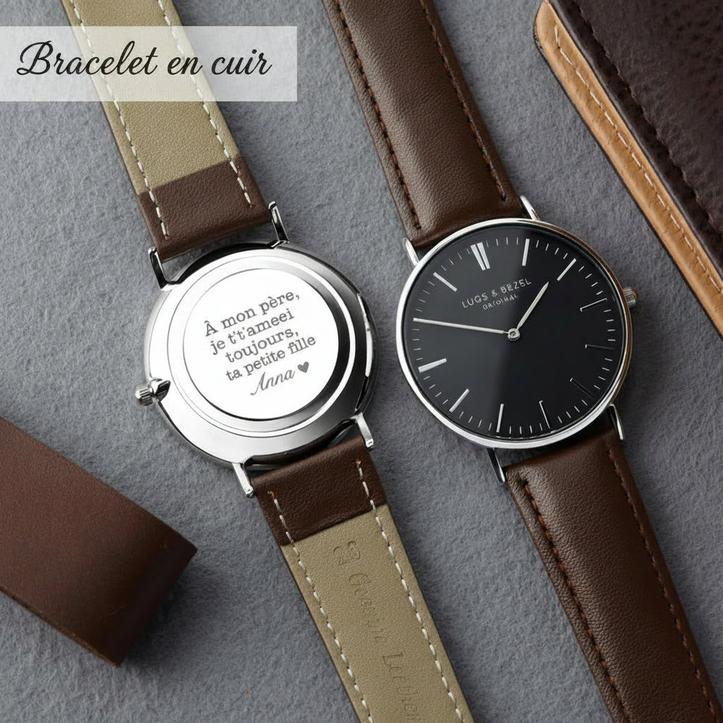 Montre Homme Personnalisée Gravée – Cadeau Fête des Pères