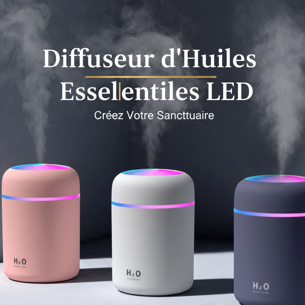 Diffuseur d'Huiles Essentielles LED — Coloris Rose