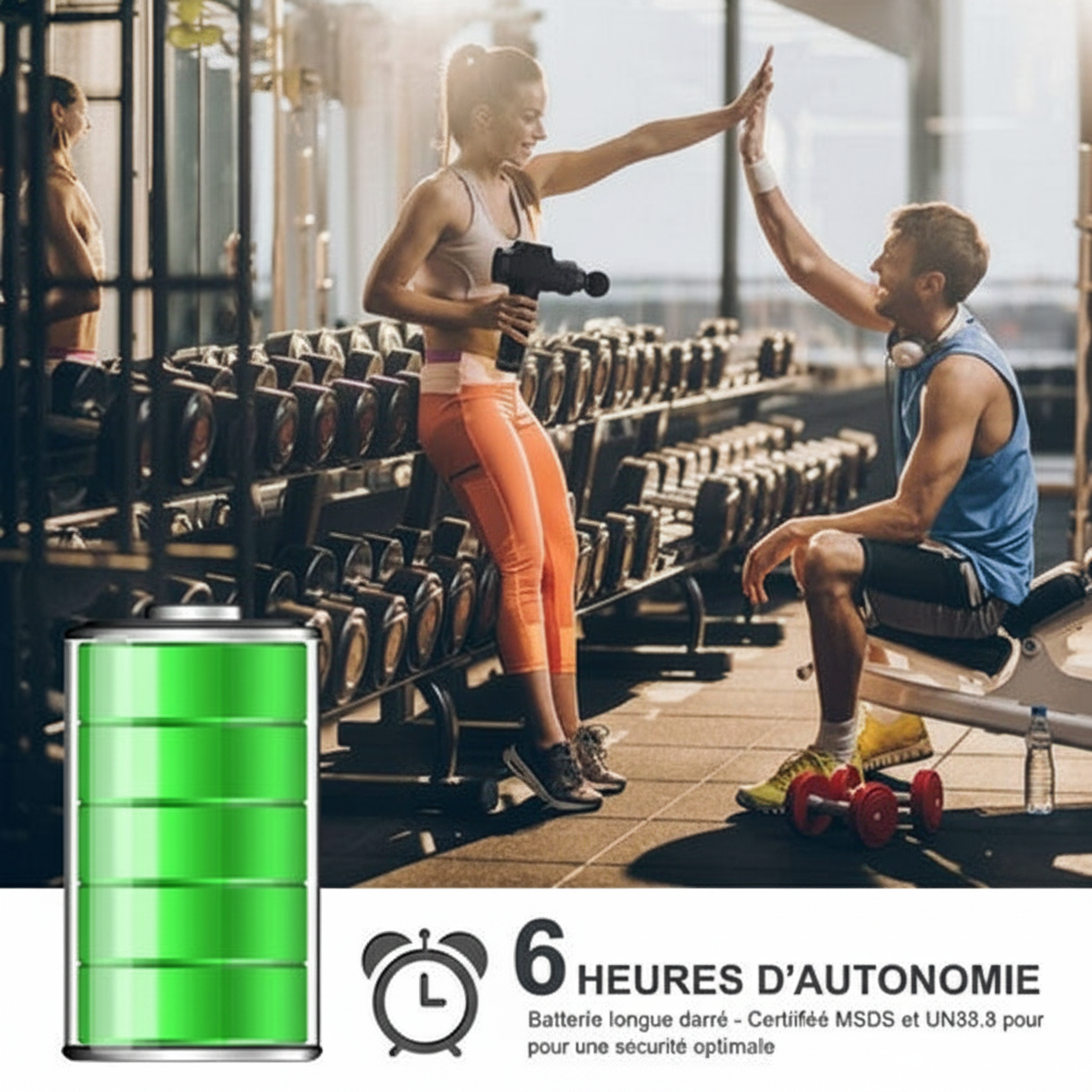 6 heures d'autonomie - batterie longue durée