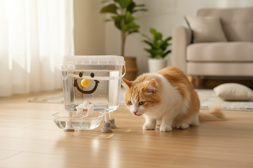 Abreuvoir automatique kawaii smiley pour animaux