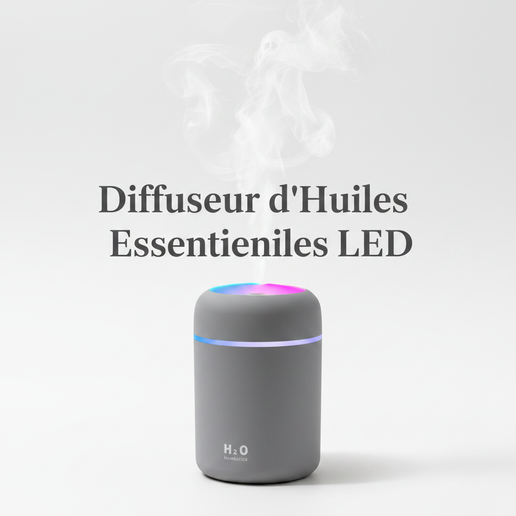 Diffuseur d'Huiles Essentielles LED — Coloris Gris