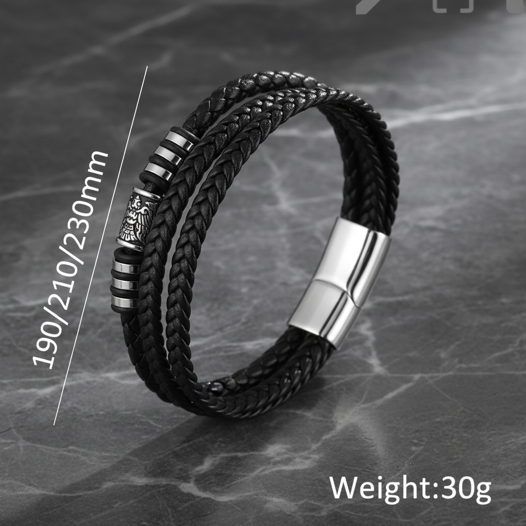 Bracelet Homme Cuir Tressé Guide des Tailles