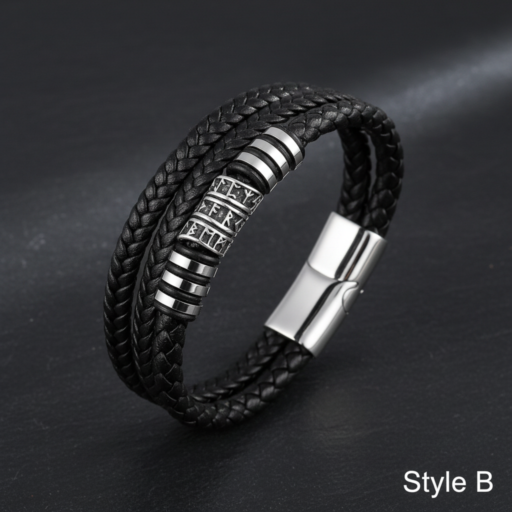Bracelet Homme Cuir Tressé Style B