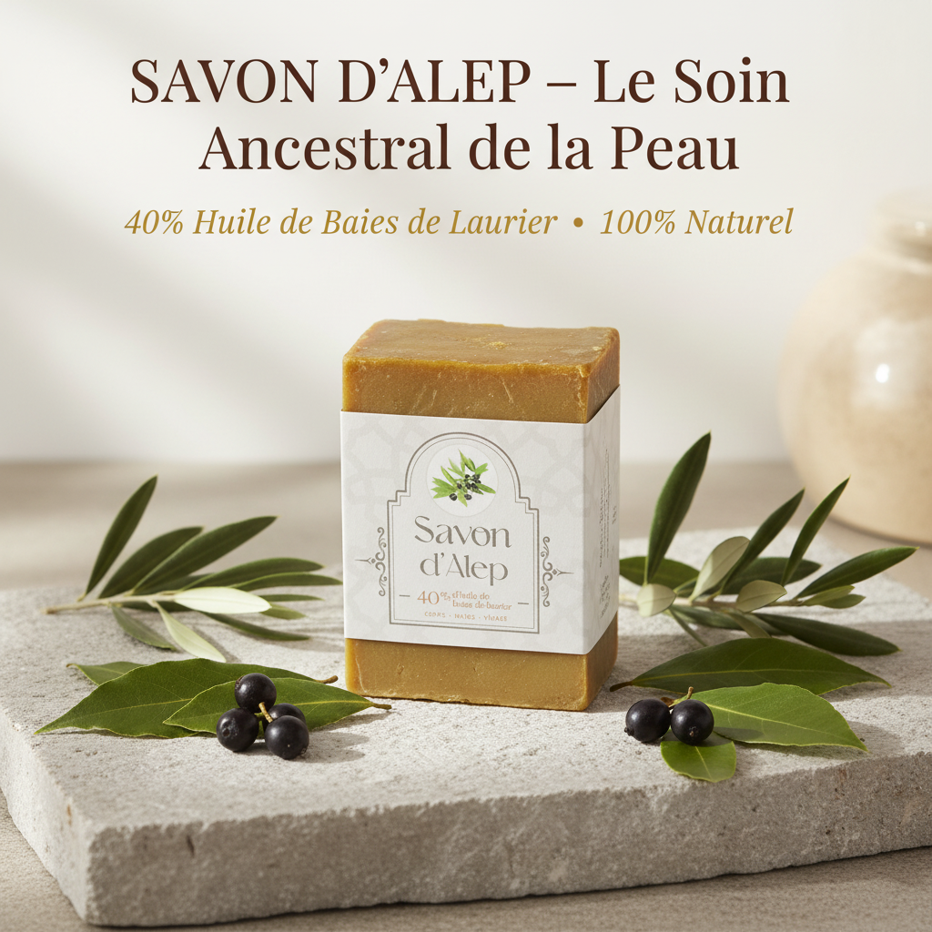 Savon d'Alep 40% huile de baies de laurier – 100% naturel, artisanal