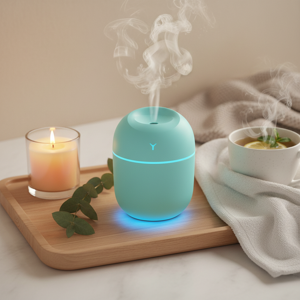 Humidificateur ultrasonique USB teal - ambiance détente