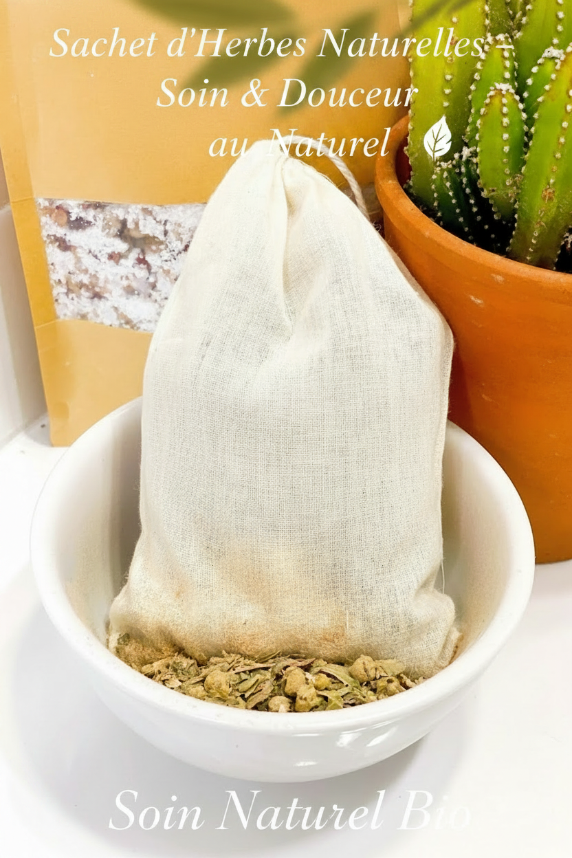 Image promotionnelle sachet d'herbes naturelles soin douceur bien-être