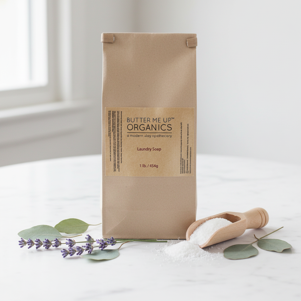 Savon à lessive naturel lavande bio sur marbre blanc