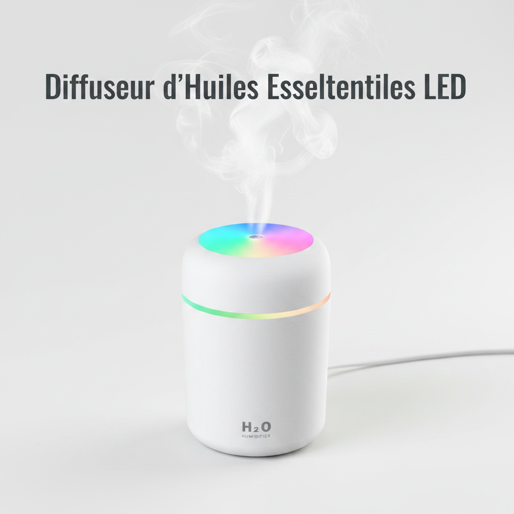 Diffuseur d'Huiles Essentielles LED — Coloris Blanc