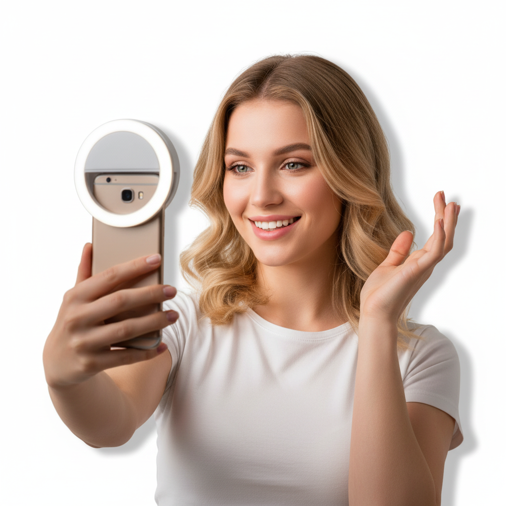 Anneau selfie LED à clipser pour smartphone - lumière parfaite pour selfies