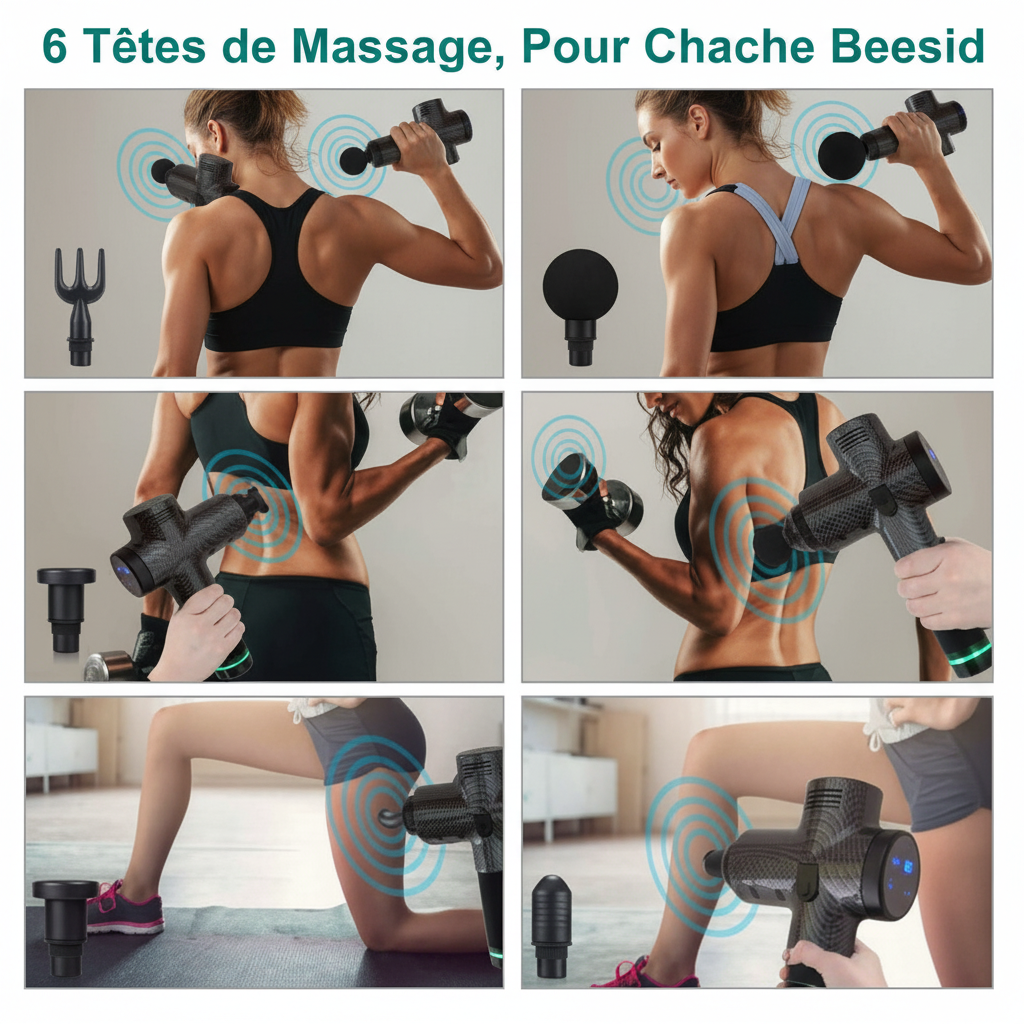6 têtes de massage - pour chaque besoin