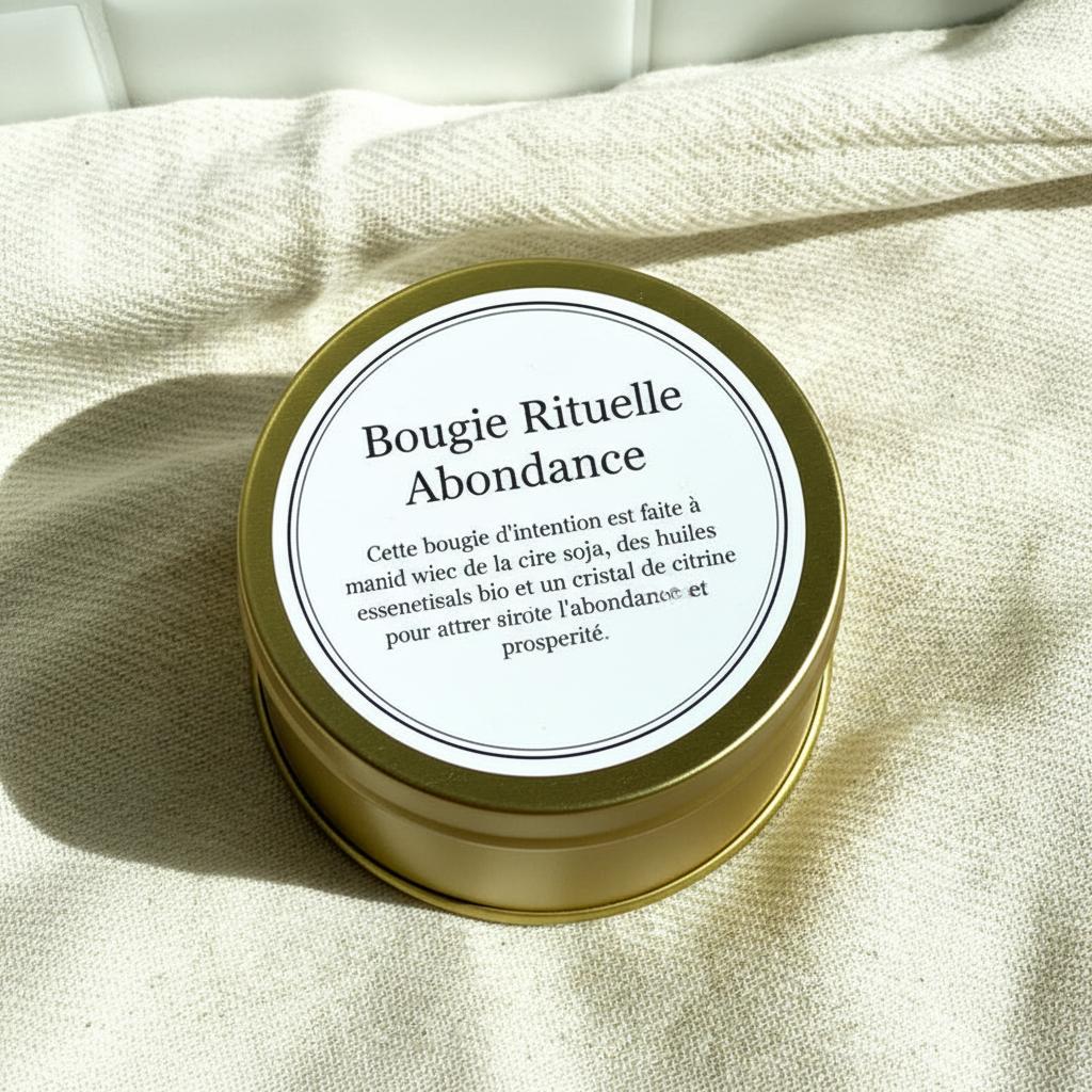 Bougie Rituelle Abondance - étiquette française dos
