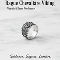 Bague chevalière viking Vegvisir runes nordiques fond clair